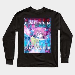Anime Neon Glitch Art Hacked Future Long Sleeve T-Shirt